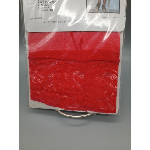 Queentex Thigh High Stockings Red One Size - Picture 5 of 5